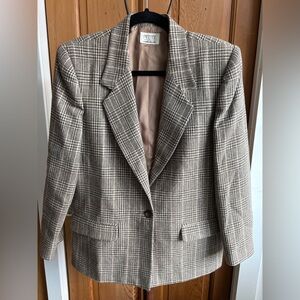 Vintage tweed women’s glencheck blazer, Petite Size 6
